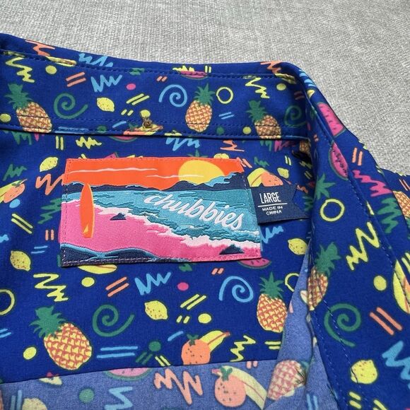 Chubbies The Weekend Shirt Large Tropical Fruit All Over Print Retro Inspired - Picture 2 of 8